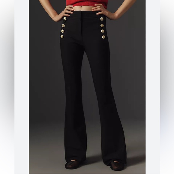 Derek Lam Elegant Black Flare Trousers
